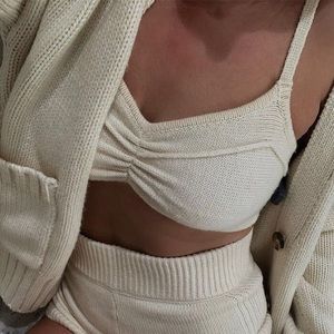 (SOLD ON MERCARI) Zara Ecru Knit Bralette Top